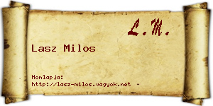 Lasz Milos névjegykártya